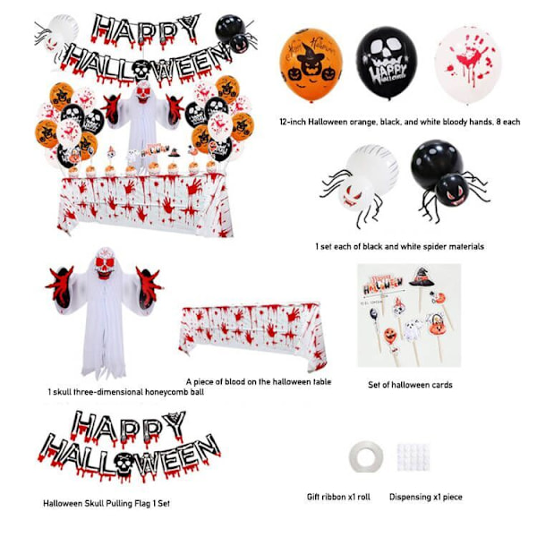 Halloween Bloody Hands bordsduk set set 2