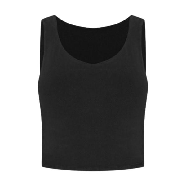 Träningslinnen för kvinnor Ärmlösa träningslöpare Active Shirts Black L