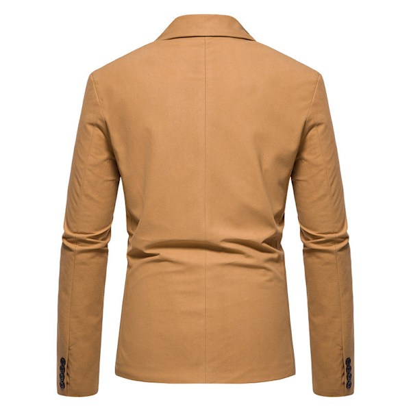 Herr Blazer Två Knappar Slim Fit Blazer Jacka Khaki L