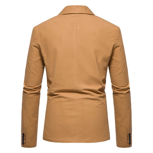 Herreblazer med to knapper, smal passform Khaki L