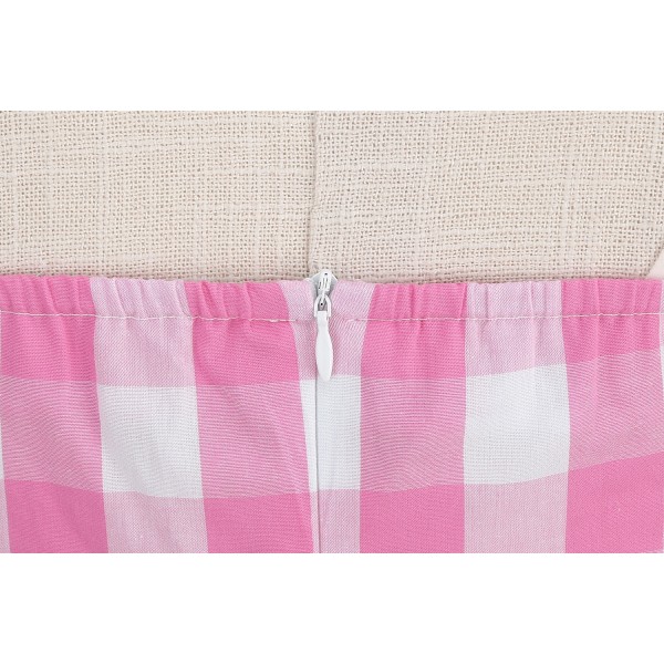 Pink Ternet Kjole til Kvinder Pink Gingham Kjole Vintage Rockabilly Kjoler pink S