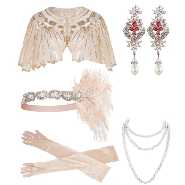 1920-luvun Flapper-asusteet Gatsby-asuun Set 1