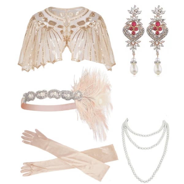 1920-tals Flapper-accessoarer Gatsby Kostymtillbehör Set Set 1