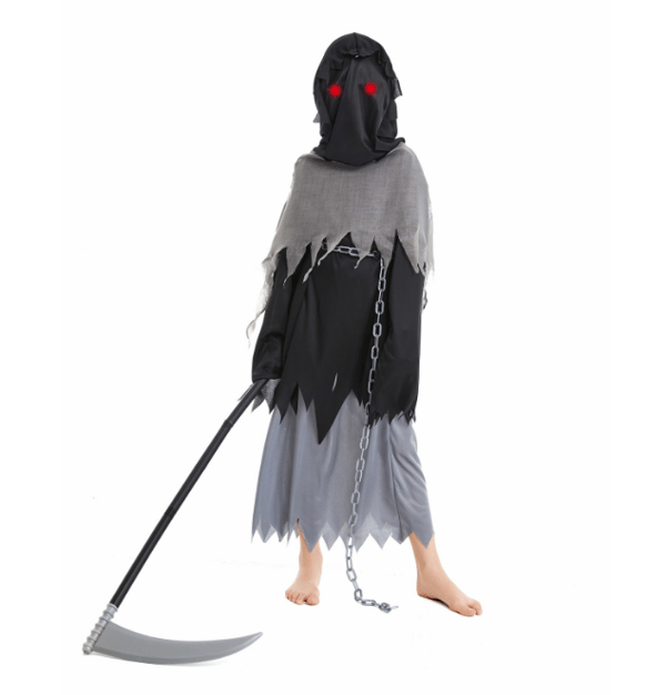Barn Unisex Glowing Eyes Reaper kostym L