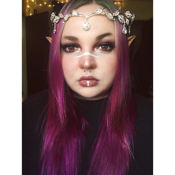 Tiaror och kronor för kvinnor, bröllopstiara för brud, älv cosplay krona, blad älva kostym pannband, prinsessans håraccessoarer till bal fot rose gold