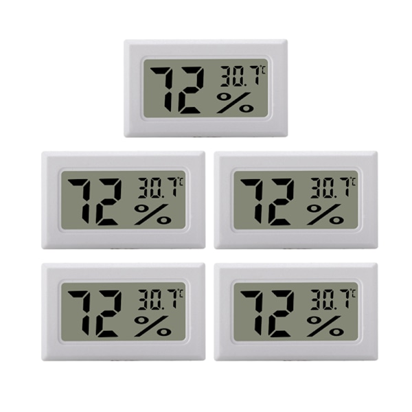 INF Mini digital hygrometer / termometer 5-pack Hvid