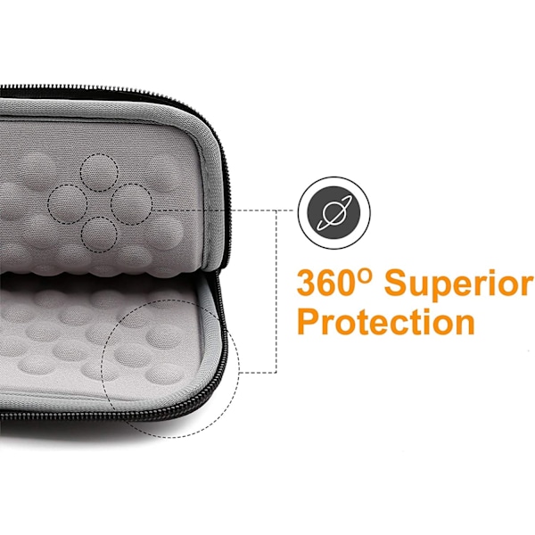 Laptopväska med diamantmönster, anti-drop bubbelkudde, PU-läder, tablettfack, passar 15,6 tum 15,6 tommer Sort