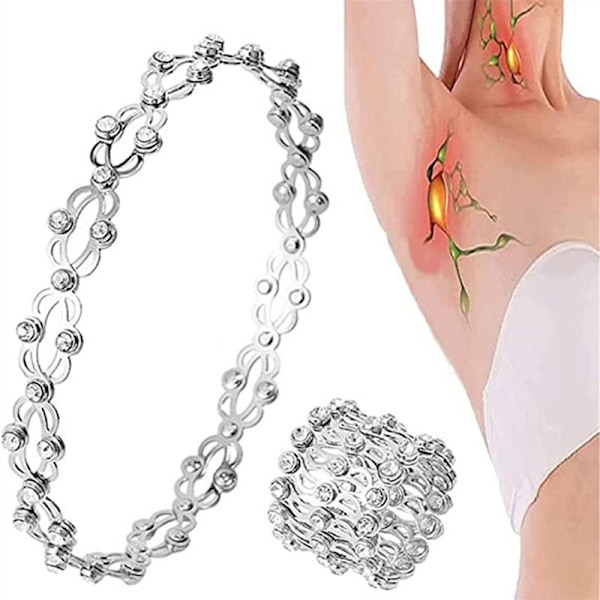 Lymfatisk terapi armband, justerbar magnetfältsterapi transformationsarmbandring Colorful AB Diamonds