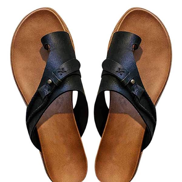 Ortopediska sandaler för kvinnor med platt klack Slider Flip Flop Skor Grå 42 Grey