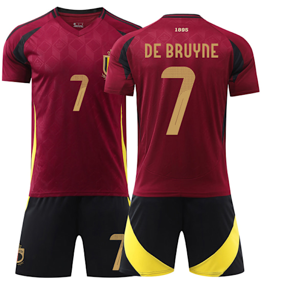 UEFA Euro 2024 Belgien Hem Fotbollssats för barn nr 7 De Bruyne 16