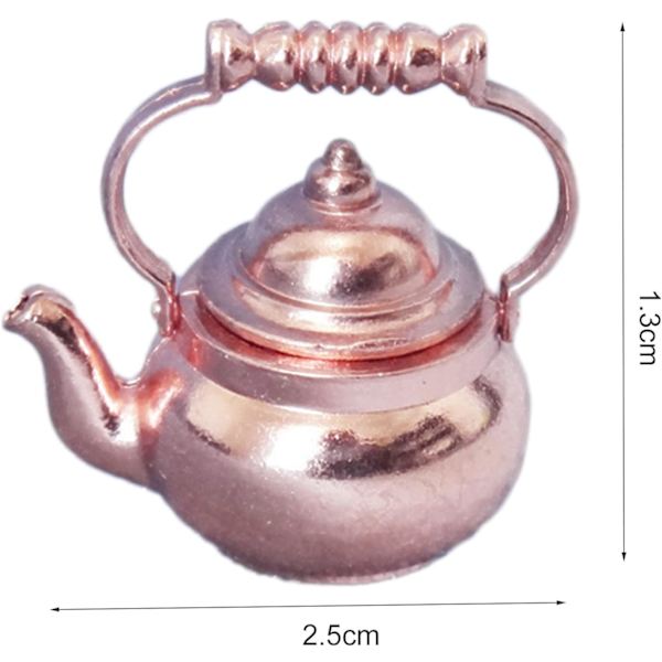 Dockhus Miniatyrer Möbler Tillbehör, Retro Tiny Skala 1:12 Öppen Lock Fairy Dockhus Kittel Pot Lek DIY Dekor - Koppar