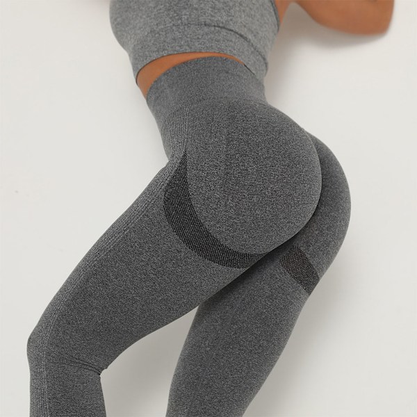 Kvinnors hög midja sömlösa mesh yogabyxor Träning Löpning Scrunch Butt Lifting Leggings Ruched Fitness Elastiska Tights A L A L