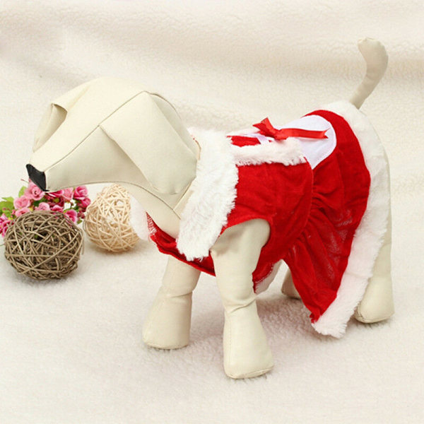 Husdjurs Hund Jul Transformation Klänning Jultomten Kläder Klassisk Hund Husdjur Jul Röd Klänning XS Red Dress