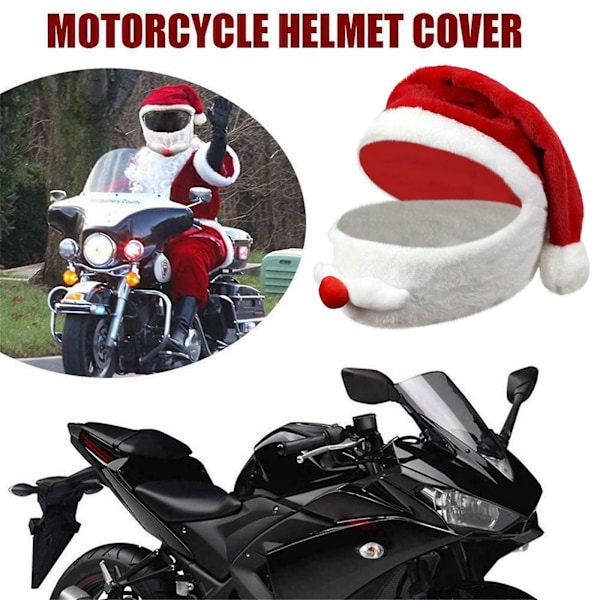 Juldekorationer 2024 till salu - Mid cover skoöverdrag, hjälmöverdrag, julmössor, galna roliga tomte motorcykel hjälmöverdrag [HK]