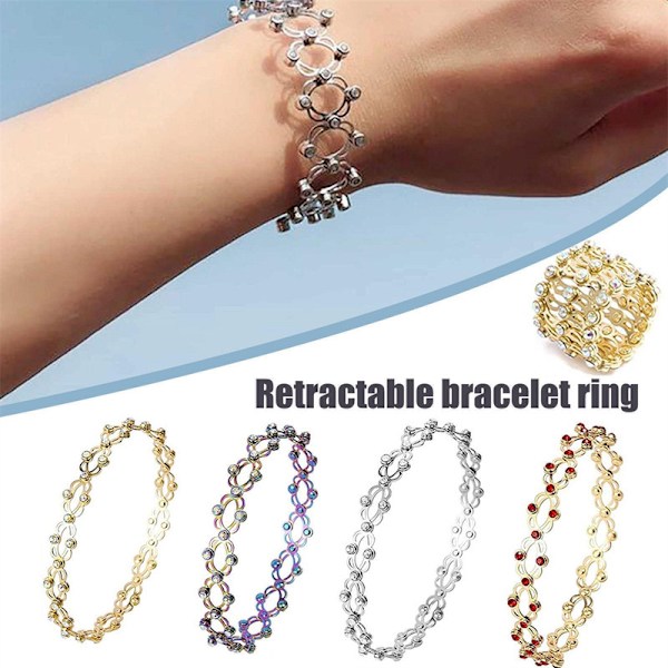 Lymfatisk terapi armband, justerbar magnetfältsterapi transformationsarmbandring Colorful AB Diamonds