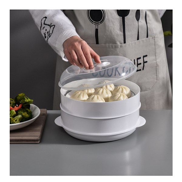 Mikrovågsugnsångare för hushållet, multifunktionell plastångare för kök, varm Mantou-uppvärmning med lock, ånglåda green