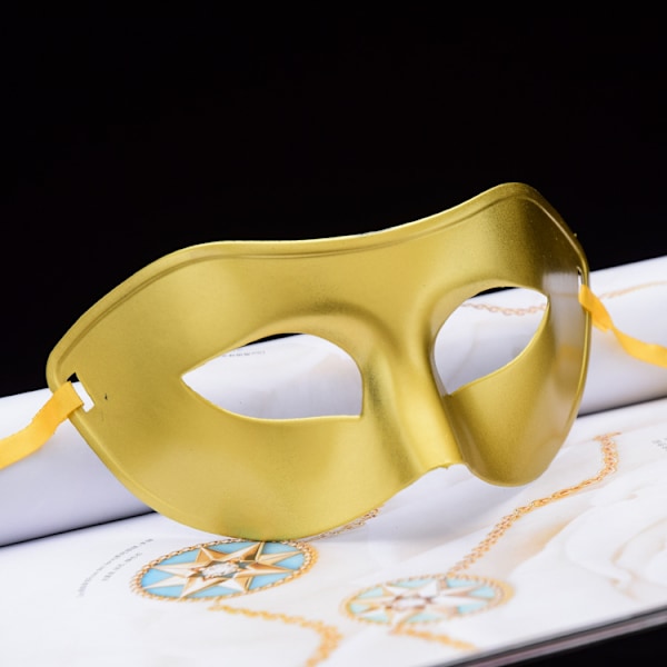 Kamen Boll Halv Ansiktsmask Party Utklädnad Rekvisita Retro Ansiktsmask Mysterium Party Ögonmask Enfärgad Ögonmask för Smink Populär Boll Event Mask gold