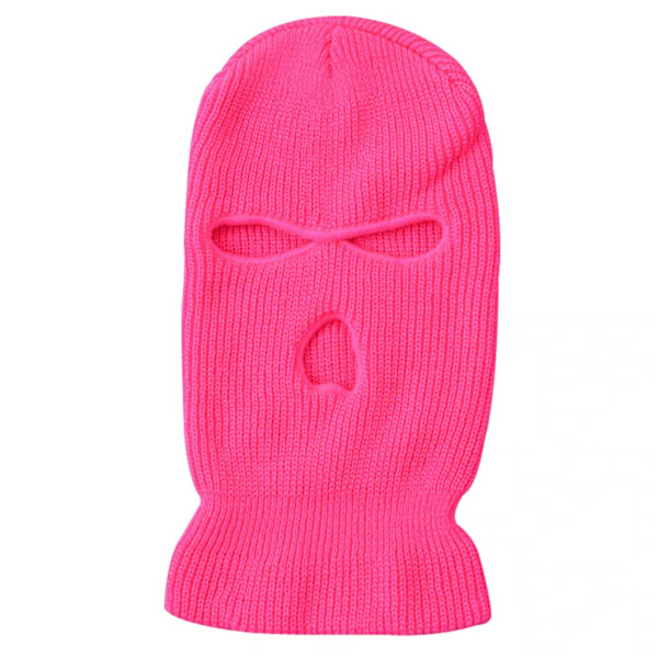 Neonrosa Balaclava Skidmask Rånarluva Rosa pink