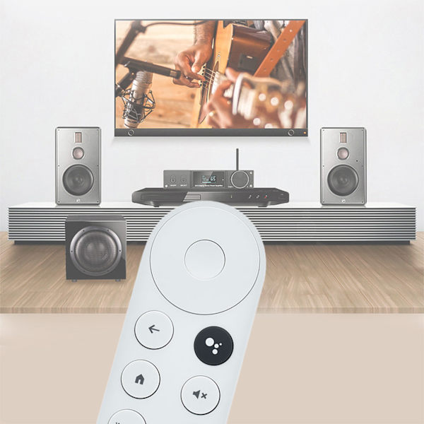 Ersättning för 2020 Google Chromecast 4K Snow G9N9N Röstfjärrkontroll