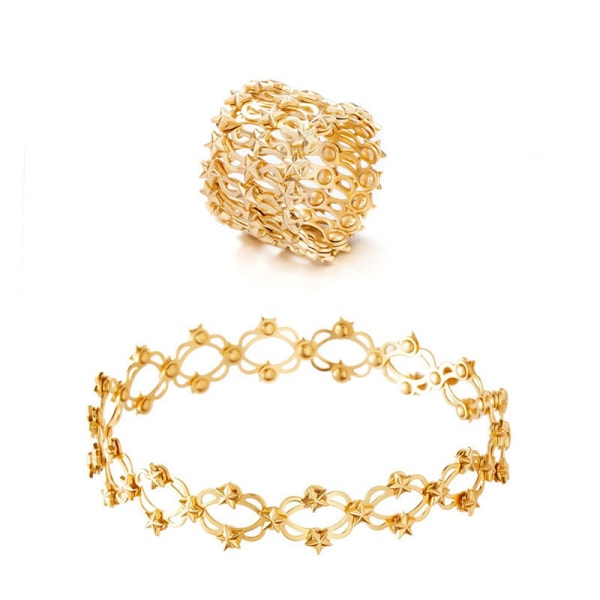 Lymfatisk terapi armband, justerbar magnetfältsterapi transformationsarmband ring Star Gold