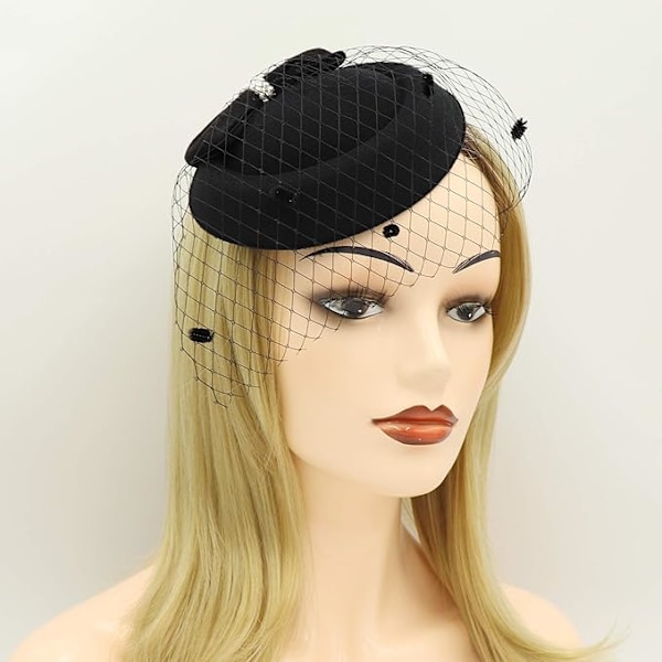 Rosett Pillbox Fascinator Hatt Bröllop Tea Party Hatt för kvinnor