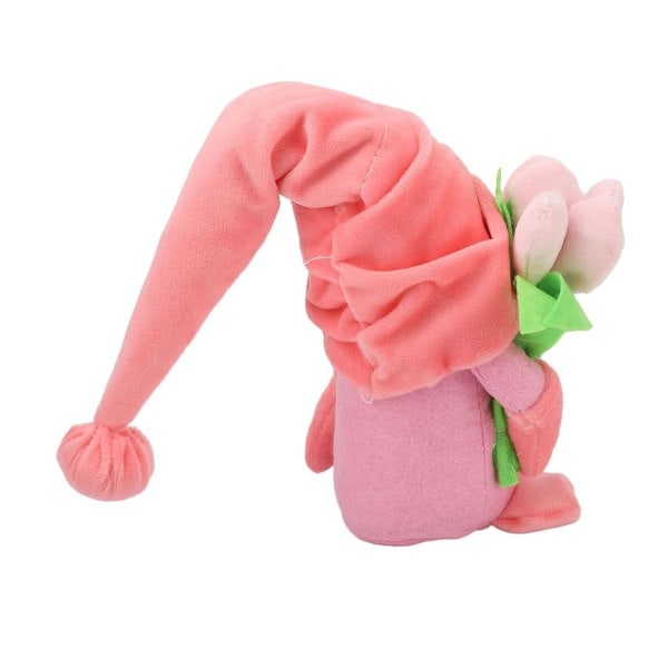 Mors dag Gnome Plysch Dekoration Dock Plysch Fylld Handgjord Mjuk Vårtulpan Blommor Gnomes Rosa