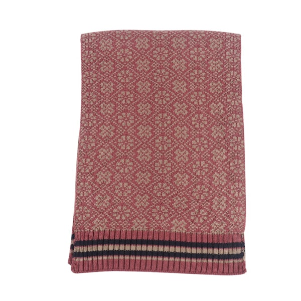 3-i-1 Vintervarm Stickad Jacquard Garn Set för Kvinnor, Hatt, Halsduk, Vantar, Varm Halsduk Rostbrun