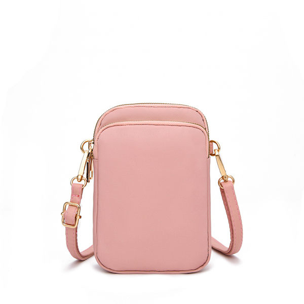 Cross Body Phone Bag Women, Nylon Ladies Mobile Phone Bags rosa pink