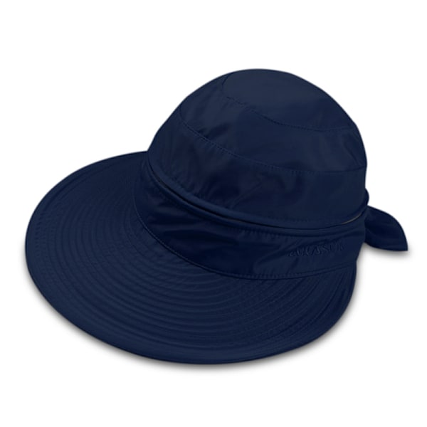 Solhatt Dam Sommar Paket Liten Bredbrättad Fiskehatt Solskydd Vikbar Strandhatt Vävd Gräshatt UPF 50+ Navy
