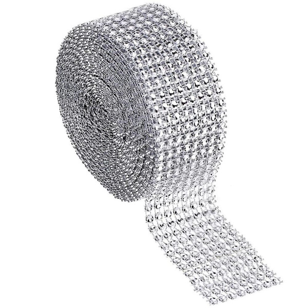 Strassband på rulle - 4 cm x 9 meter silver