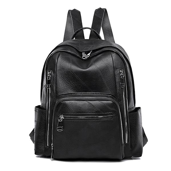 Ryggsäck i mjukt läder - Casual Fashion black