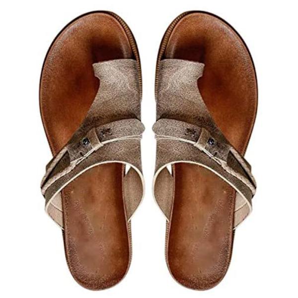 Ortopediska sandaler för kvinnor med platt klack Slider Flip Flop Skor Grå 42 Grey