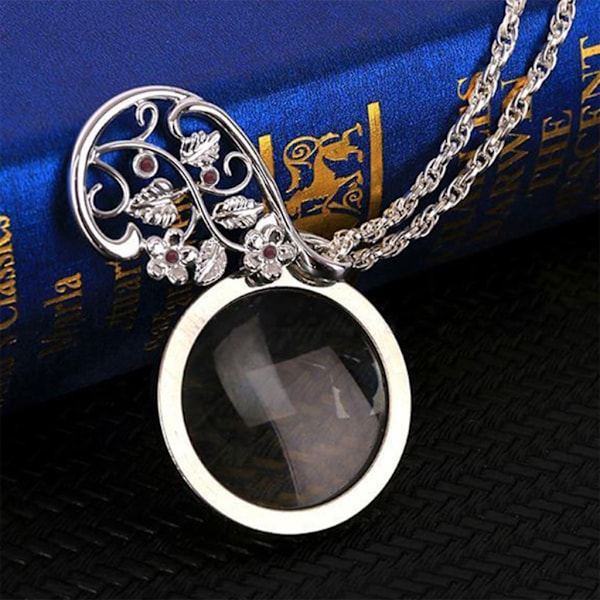 Förstoringsglas Läsglasögon Hänge Smycken Optisk förstoringsglas med kedja Halsband Halsglasögon Bärbar Monocle Gold
