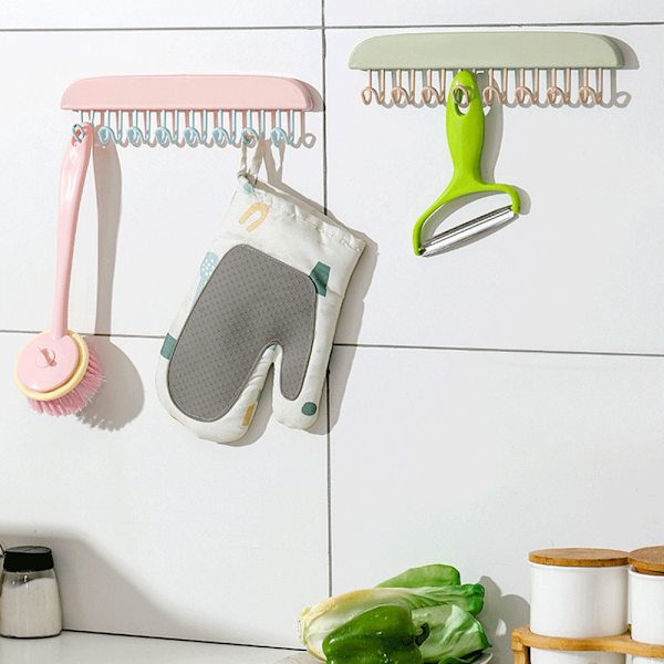 Plastklädhängare med flera funktioner, multifunktionell klädförvaring, stativ för sovrum Green