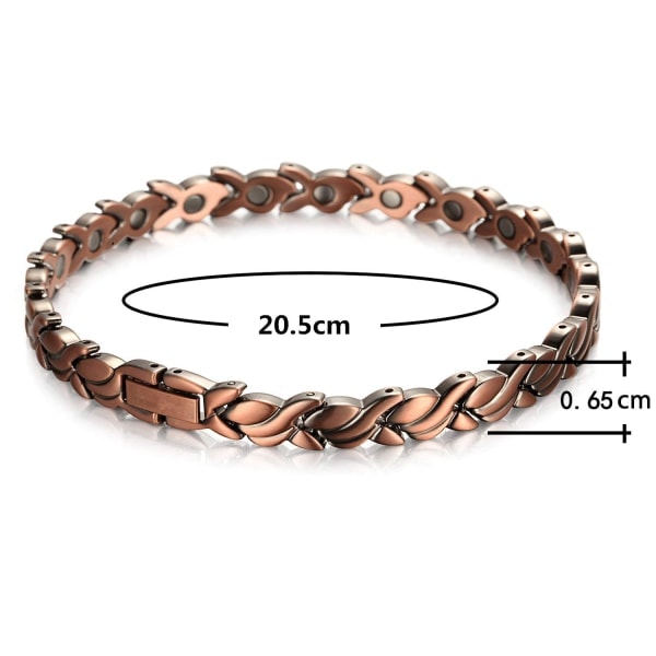 Koppar magnetisk fotlänk Style d (Ankelband/stort armband (25cm/6,5mm)