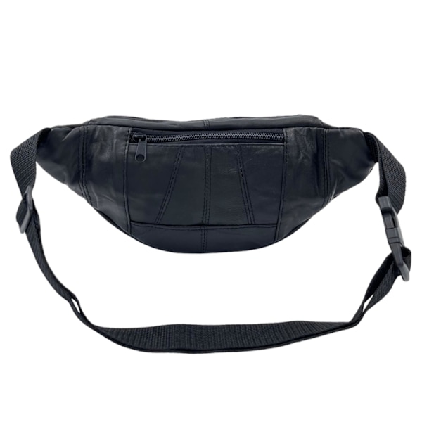 Unisex läder midjeväska black