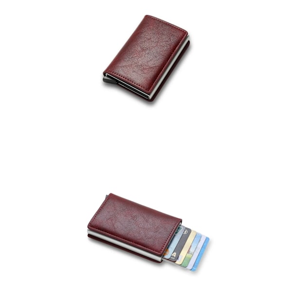 Smal minimalistisk metallplånbok med RFID-blockerande stöldskydd Röd Red red