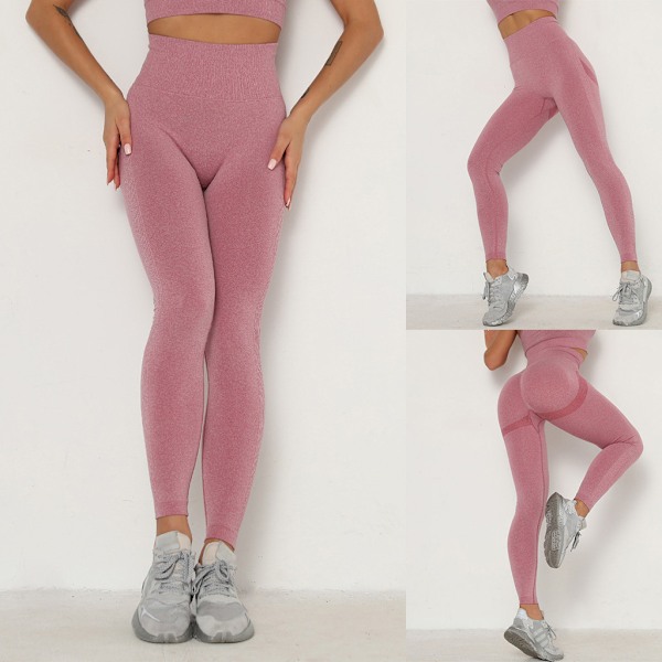 Kvinnors hög midja sömlösa mesh yogabyxor Träning Löpning Scrunch Butt Lifting Leggings Ruched Fitness Elastiska Tights A L A L