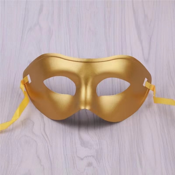 Kamen Boll Halv Ansiktsmask Party Utklädnad Rekvisita Retro Ansiktsmask Mysterium Party Ögonmask Enfärgad Ögonmask för Smink Populär Boll Event Mask gold