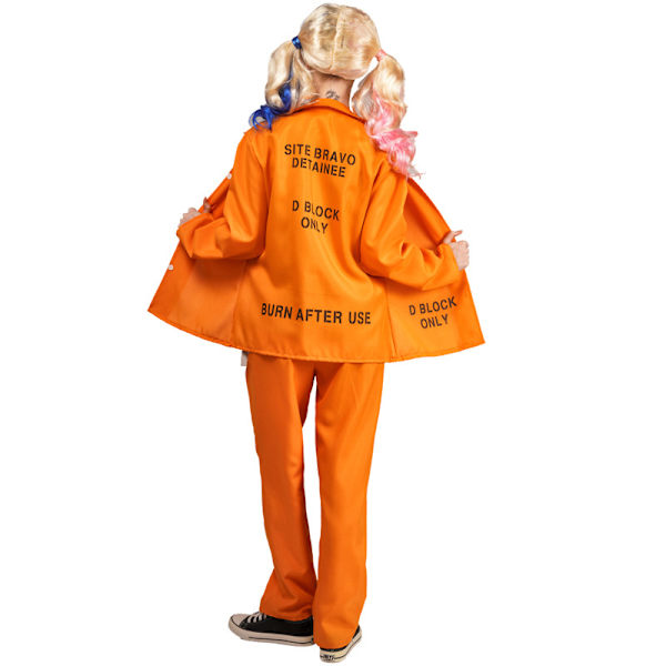 Cosplay-festdräkt jumpsuit uniform set fångekostym, orange fångekostym för Halloween för kvinnor S Women