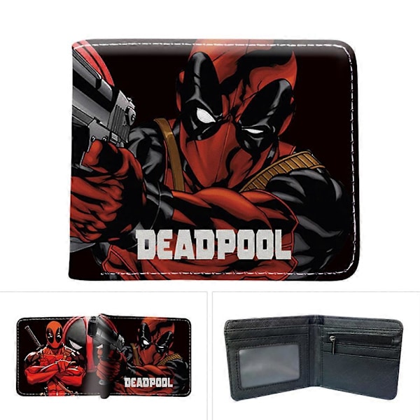 Marvel Deadpool Spiderman Superhjälte Myntplånbok PU Plånbok Barn Pojkar Flickor Cartoon Kort Vikbar ID-Kortshållare Plånbok Present {Db} C