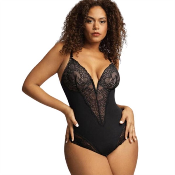 Spets Shapewear Body Damer Magkontroll Body Svart Black XL Black