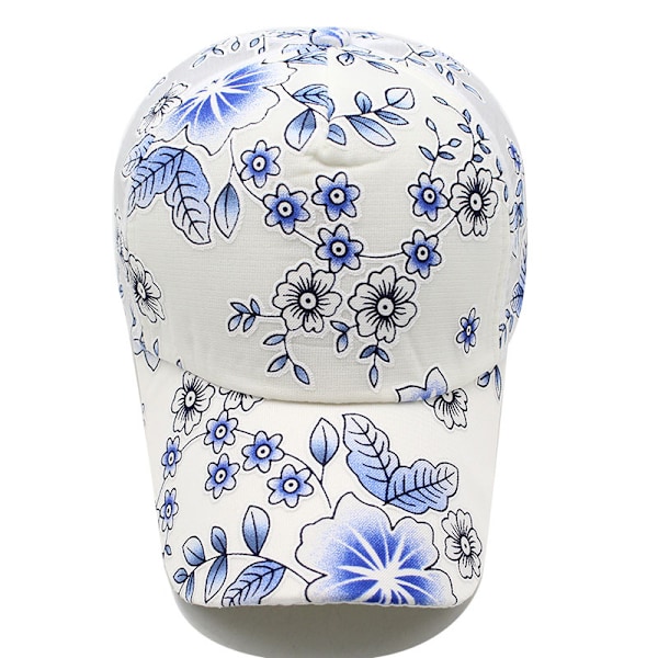 Ny modehatt dam utomhus skugga spets tunn andningsbar baseballkeps vår sommar blomma solhatt blå
