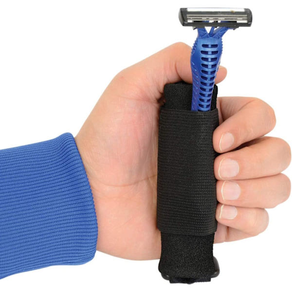 Adapter, ät-hjälpmedel, adaptivt verktyg, armband, bordsskydd, självhäftande kardborreband, handhållen bordshjälp bälte, livsmedelshjälp bälte
