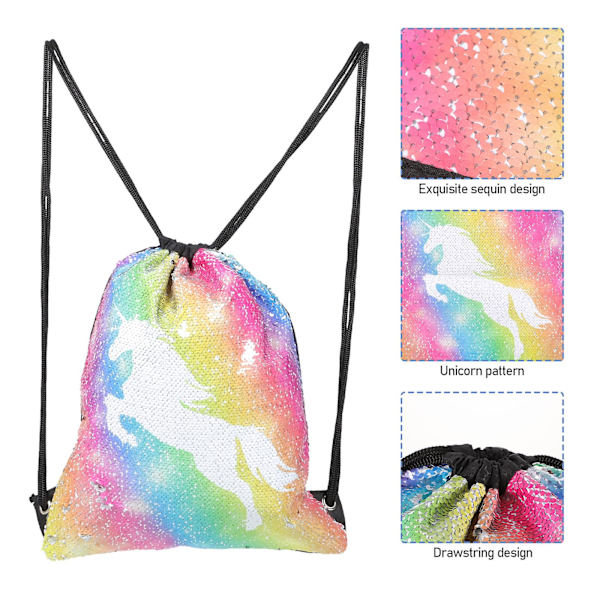 Dragsko Unicorn Ryggsäck Unicorn Ryggsäckar Unicorn Paljettryggsäck Unicorn Skolryggsäck