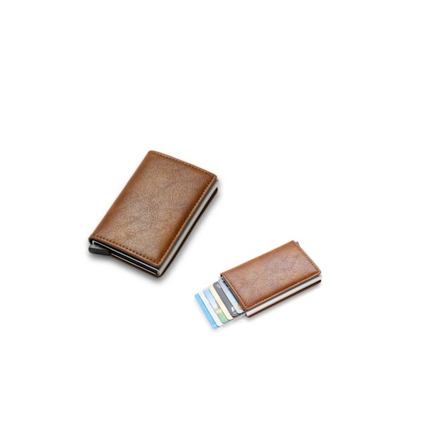 Smal minimalistisk metallplånbok med RFID-blockerande stöldskydd Grön Green blue