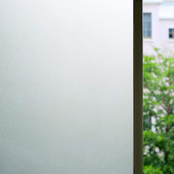 Självhäftande fönsterfilm för kontor, badrum, sekretess, dekorativ, 17,7 x 78,7 tum Soft White