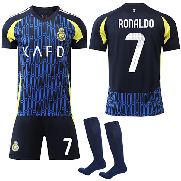 24-25 Säsong Nasser Football Club Bortatröja Fotbollsdräkt Nr 7 Ronaldo Vuxen- och Barnset 26