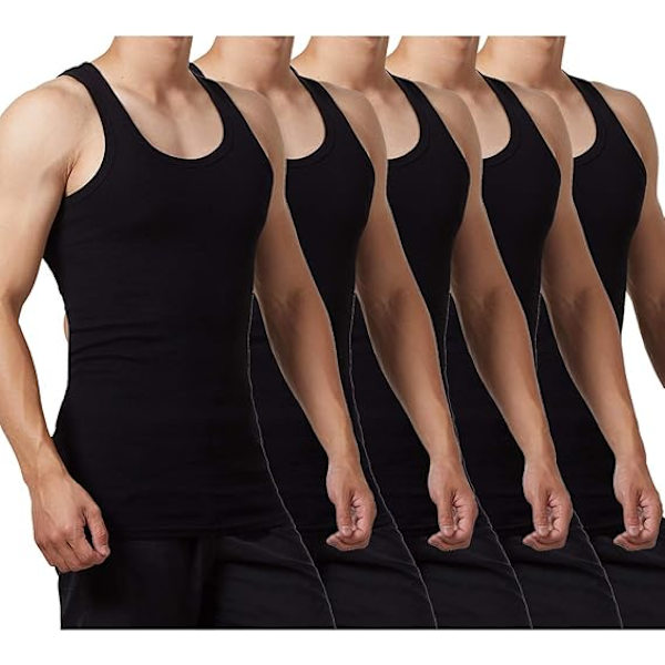 5-pack linne för herr 100 % bomull linne underkläder (svart*5)-XX