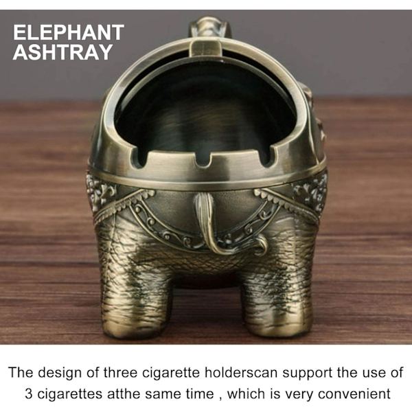 Askkopp, askkopp med lock, vindskyddad elefant (brons)